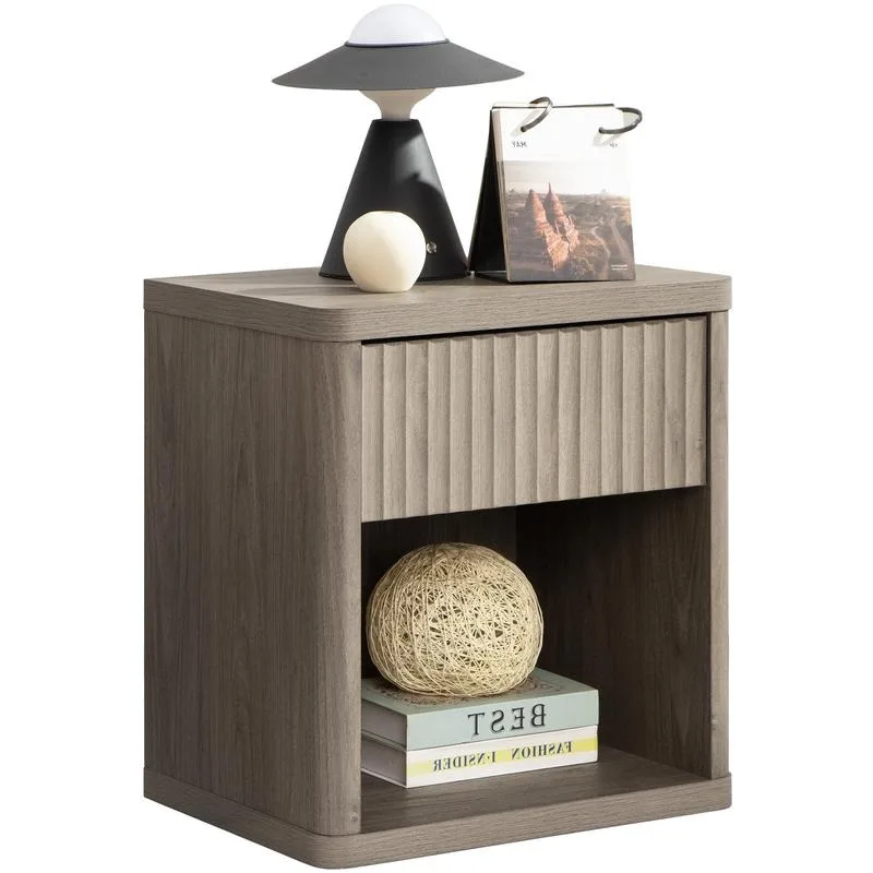 

Nightstands with Drawer Storage Bed Side Table End Table Large Modern Wood Wide Bedside Stand Mid Century Night Stands for Be)