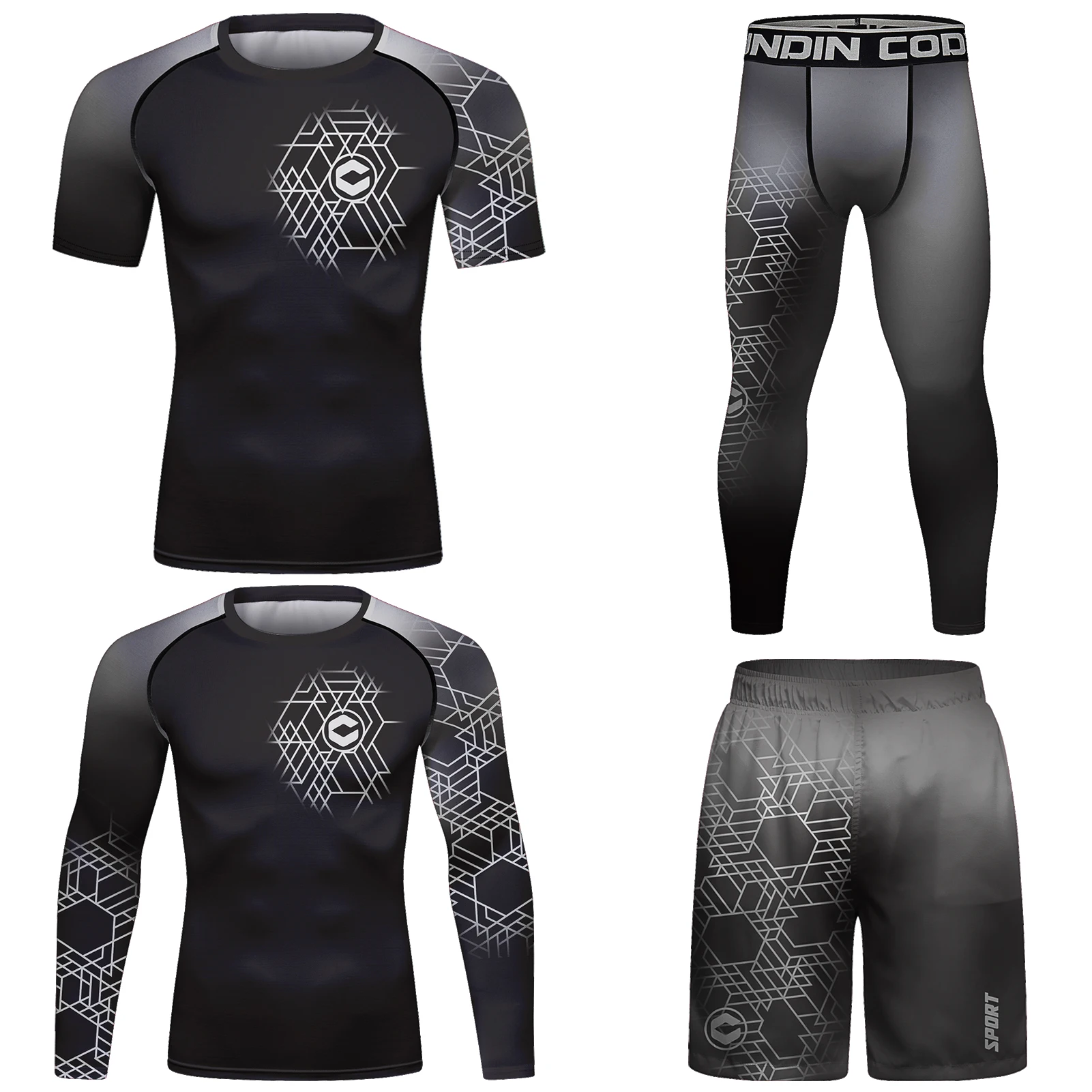 

Cody New Sportsuits Men's Kimono Jiu Jitsu T-shirt+Pants Sets Muay thai MMA Shorts Bjj Rashguard for Men Gym Gi Boxing Jerseys