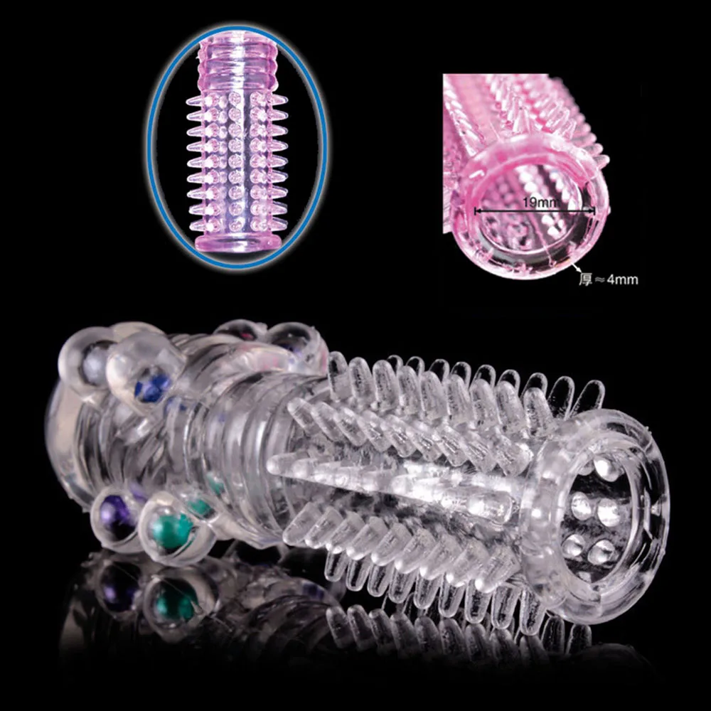 Thorn Bold Penis Enlargement Delayed Extender condom Prolong Beads Reusable thorn vibrator sleeve sex toys for man Elephant Nose male sex toys
