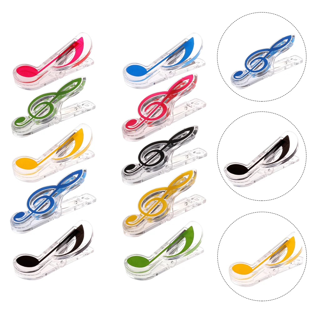 

10 Pcs Sheet Music Book Clip Piano Score Holders Clips Stand Note Clamps Plastic
