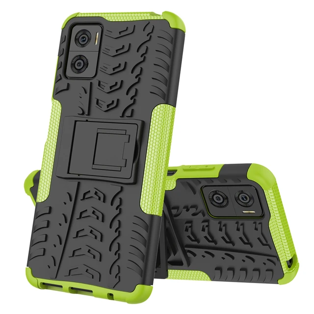 Custodia JIAFEI Per Motorola Moto G22: Cover Rugged Con Protezione Schermo Integrata, Antiurto, Trasparente E Nera
