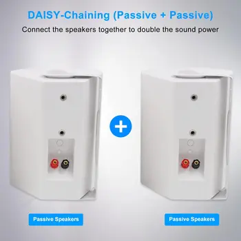 Herdio 5.25'' 600W 4PCS Passive Indoor Outdoor Speakers Wired Waterproof Wall Mount Speakers With Loud Volume Perfect For Patio 2