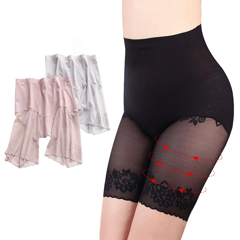 Plus Size Safety Pants Women Under Skirt Shorts Sexy Lace Anti Chafing Thigh Ladies Panties Ultrathin Underwear Large Size 115kg safety shorts safety pants high waist panties high waist underwear lace panties
