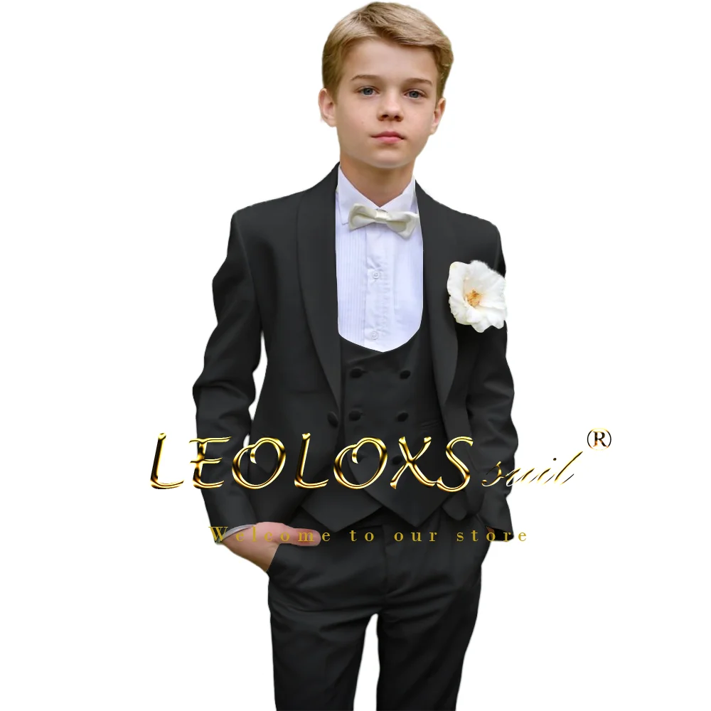 Boys Wedding Suit - 3 piece white jacket + vest + trousers elegant custom suit for weddings, parties and special occasions