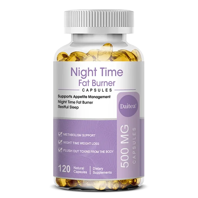 Nighttime Fat Burner, Sleep Supplement & Appetite Suppressant, Metabolism Support, Whole Body Detox, 120 Capsules