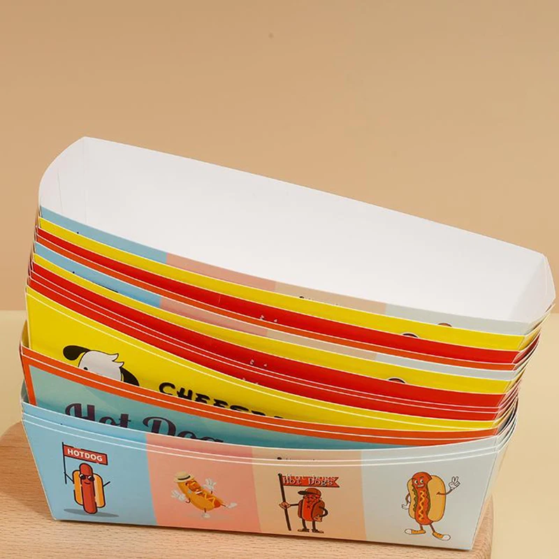 100PCS Disposable Hot Dog Boxes Paper Food Trays | Foldable Takeout Catering Containers... - SKU FTCC2107 - UGI Packaging