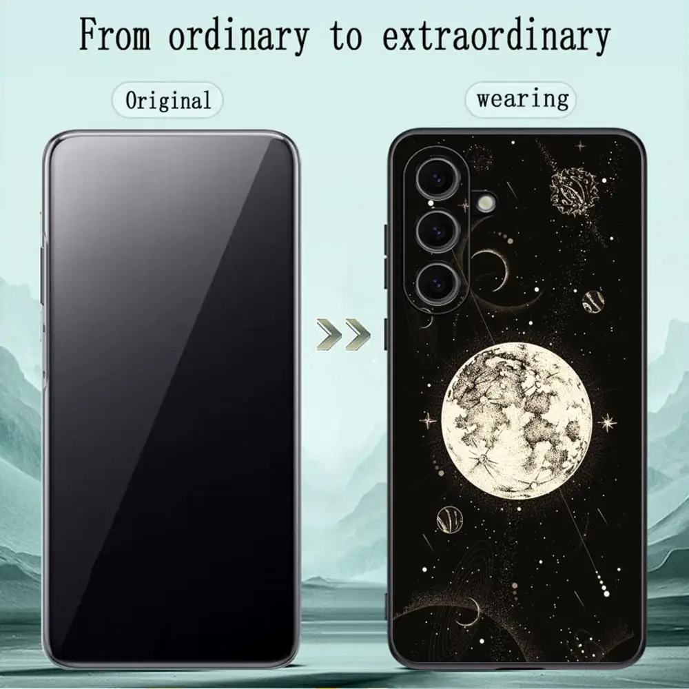 Moon Cool Design Soft Black Phone Case