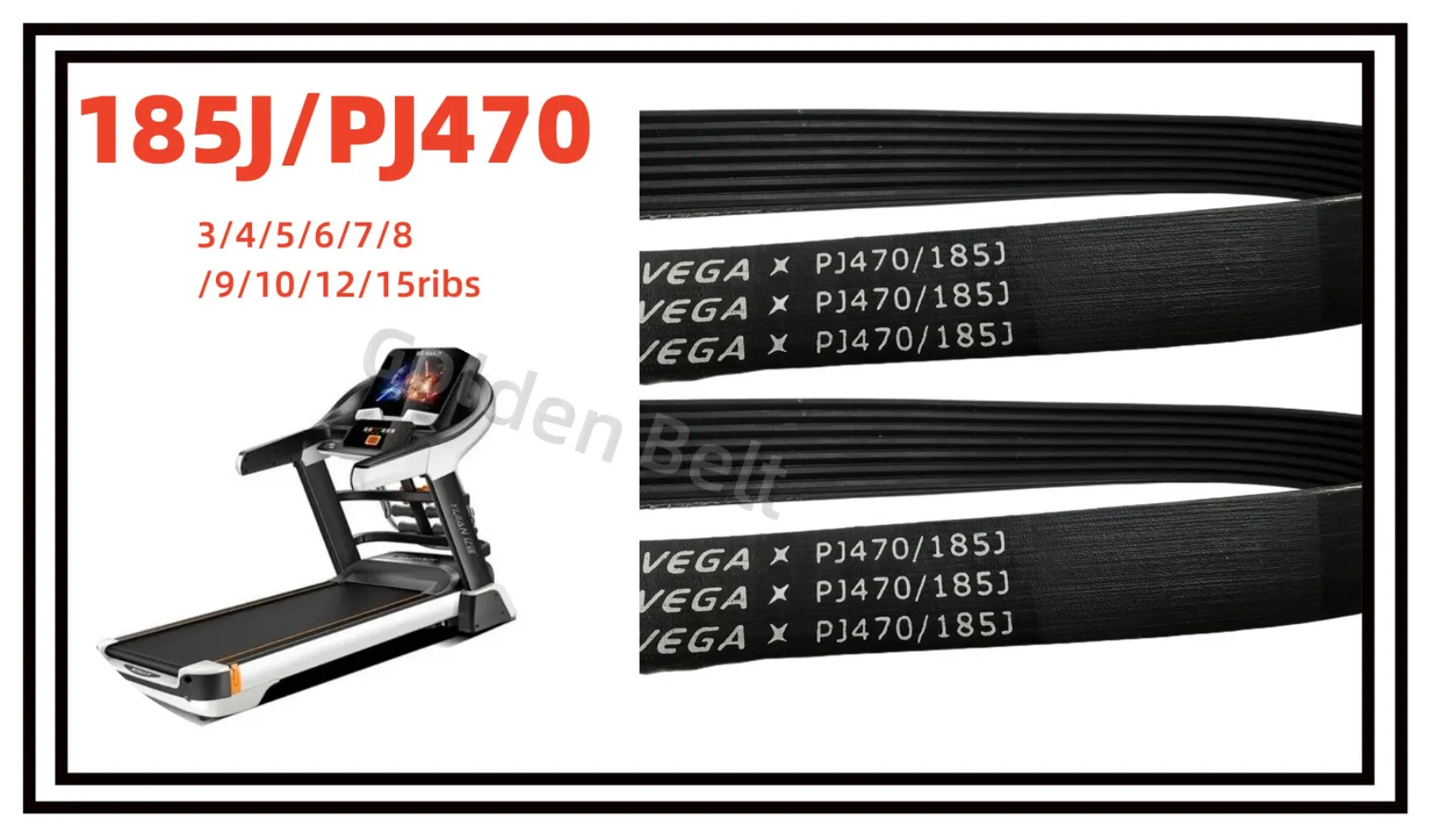 Cinghia Di Trasmissione HUYANJUN 6PJ470/185J - Per Motori, Alternatore, Tapis Roulant | Ricambio Compatibile