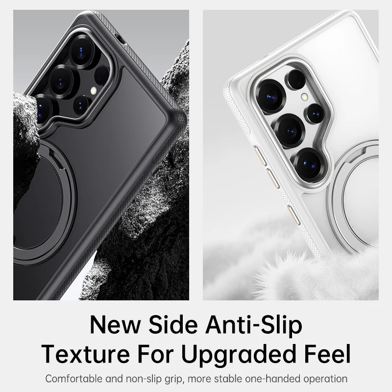 360° Rotating Magnetic Phone Case with Luxury Metal Bracket and Shockproof Protective Cover