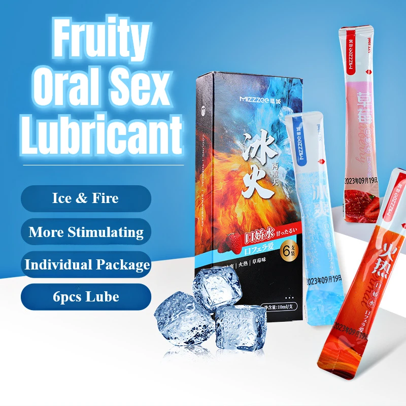 6PCS Doppel Stimulation Eis Feuer Gefühl Oral Sex Flüssigkeit Lube Erdbeere Geschmack Schmierstoffe für Erwachsene Paar Sex Spielzeug Sexuelle Lube