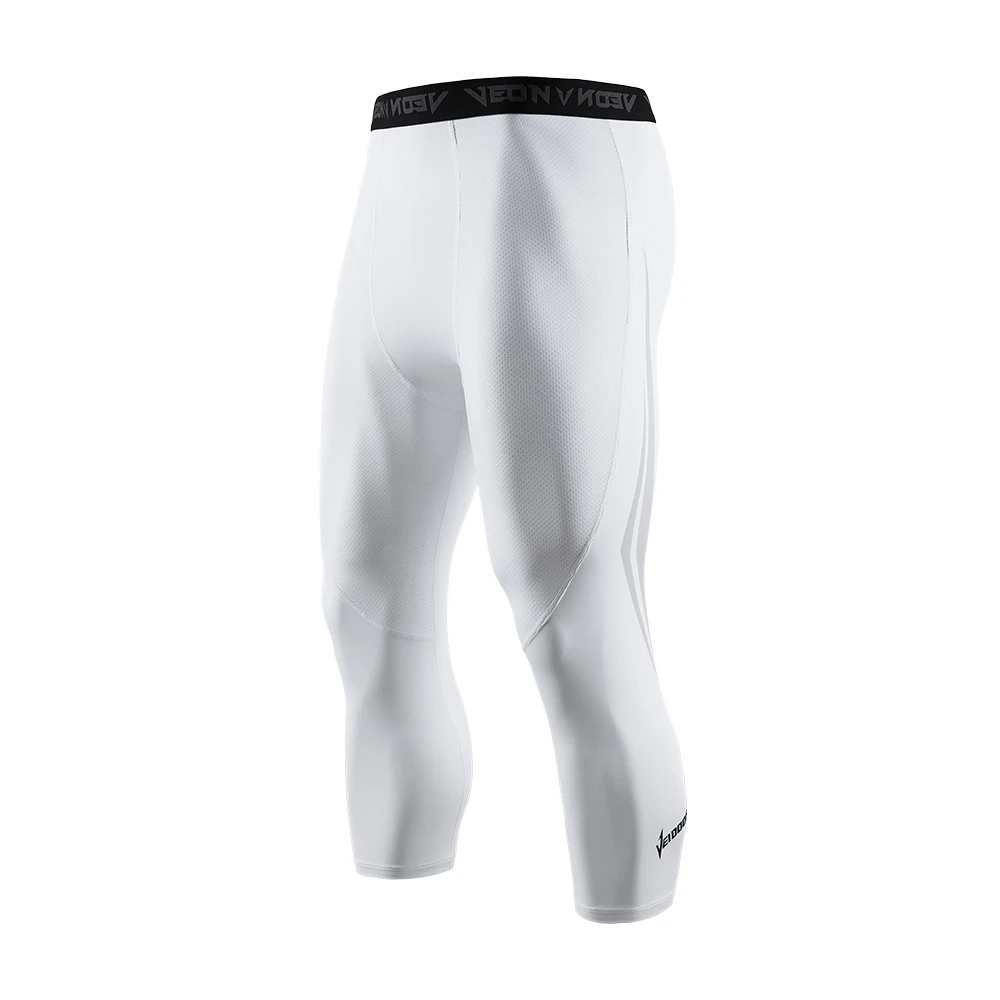 Mens 3/4 Compression Pants Tights Leggings Baselayer Running Tights Athletic Workout Active Sports Athletic Running Pants sports leggings compression pants