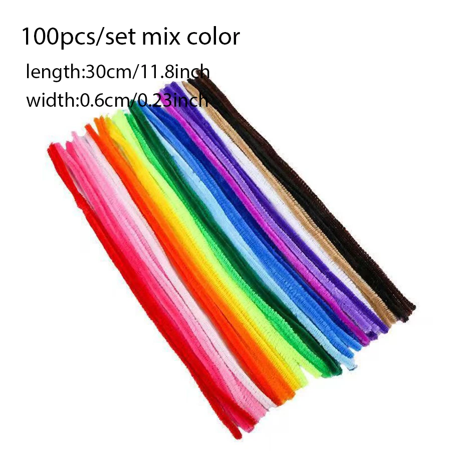 100pcs Colorful Chenille Stems for DIY Craft Projects and Creative Fun