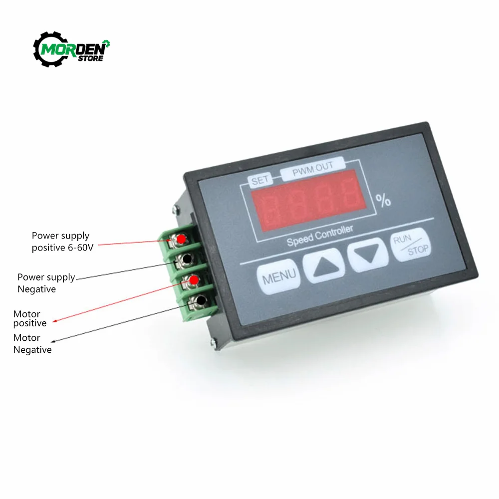 DC 6-60V 30A DC motor controller PWM adjustable speed digital display encoder duty ratio frequency 1-100KHZ power supply