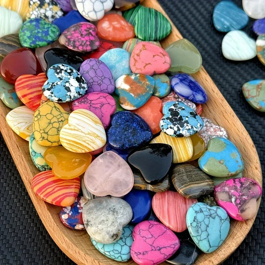 Natural crystal stone 10/20/30PCS Heart Shape LOVE 20MM Amethyst Agate Irregular Mineral Healing Stone Gravel Specimen Home Decoration