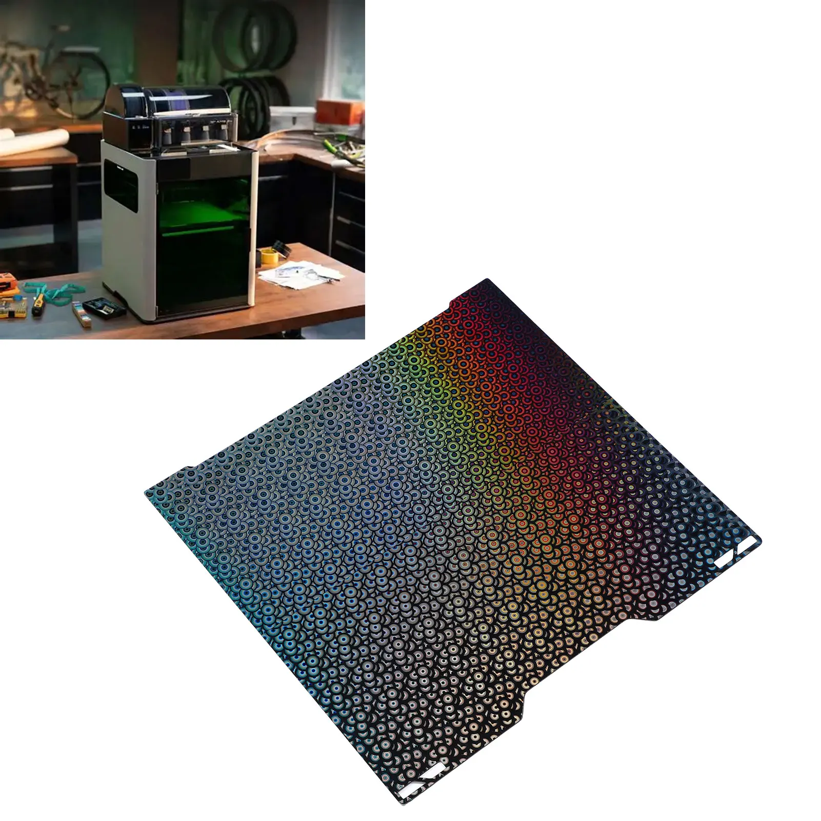 【New】346X355mm 3D Printer PEK H5H Print Bed Cover Fit for Bambu  H2D Strong Adhesion Flexible Build Plate 3D Printer Bed