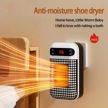Wall Outlet Heater Plug-in Portable Household Electric Warmer Small Bathroom Heating Fans Home Heater with Remote Control 1