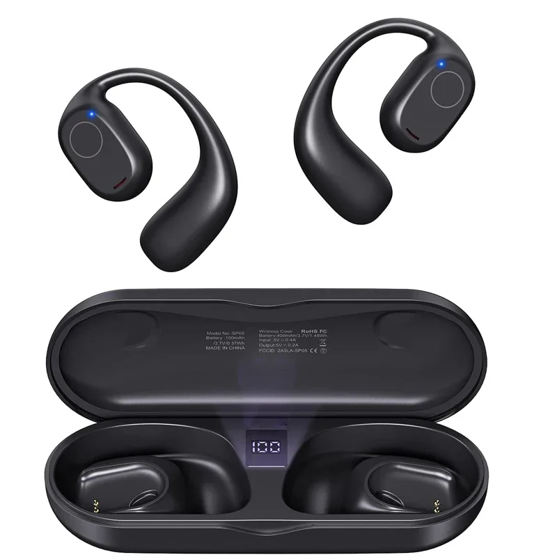 Cuffie aperte UYUXIO Bluetooth 6.0 Auricolari sportivi wireless con display digitale 40 ore di riproduzione Auricolari per_voghion.com