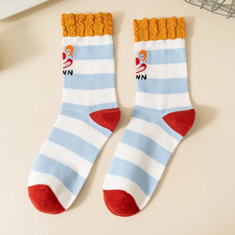 1/4 Paar Frühlings-lustige und niedliche Cartoon-Clown-Socken mit lächelndem Gesicht und mittlerer Röhre, modische Anime-Persönlichkeit, Nischendesign, Paar-Socken – Detail 10