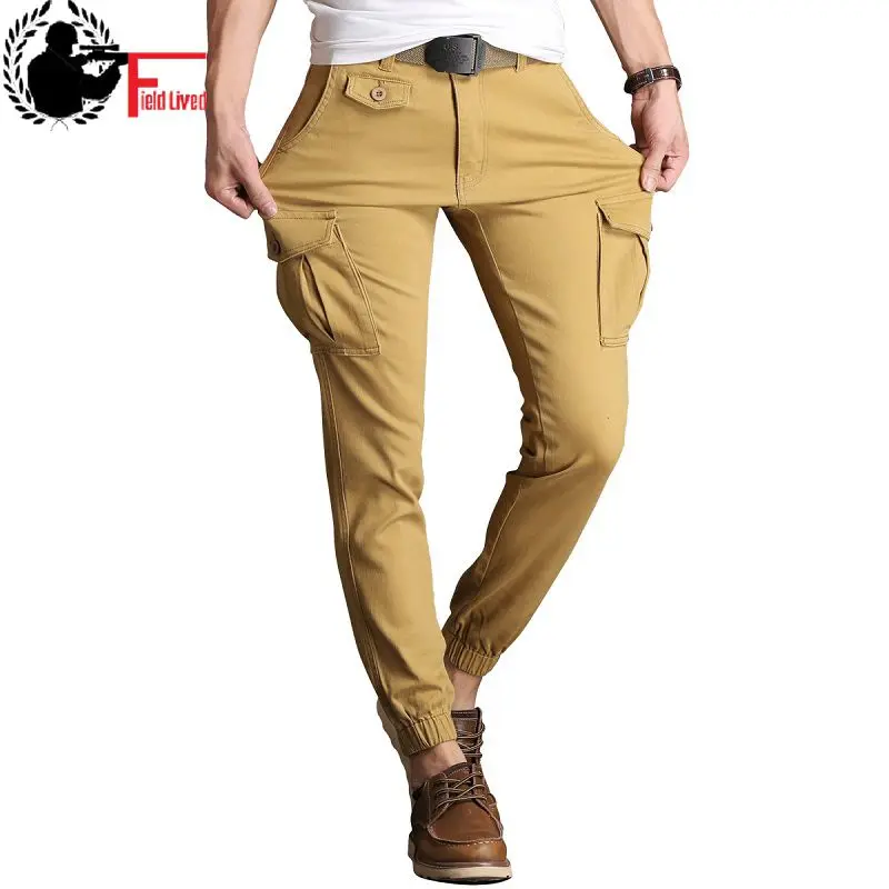 Mens Cargo Combat Work Wear Military Cotton Cuffed Trousers Tactical Long Pants 