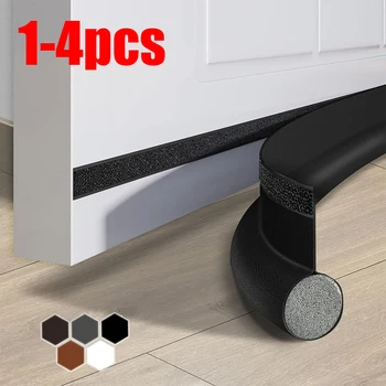 1-4pcs Door Seal Strip Self Adhesive Soundproof Foam Rubber Weatherstrip Adjustable Under Door Sweep Gap Draft Stopper