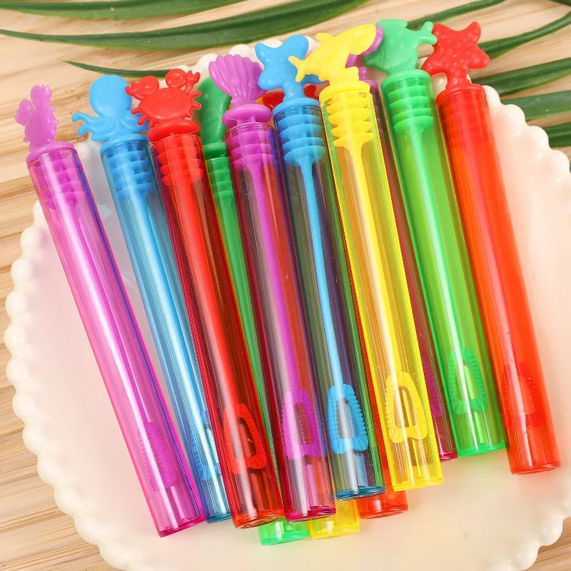 Marine Animal Mini Bubble Wands 12/60x Summer Outdoor Gift Beach Toys Indoor Bath Themed Birthday Party Colorful Bubble Stick