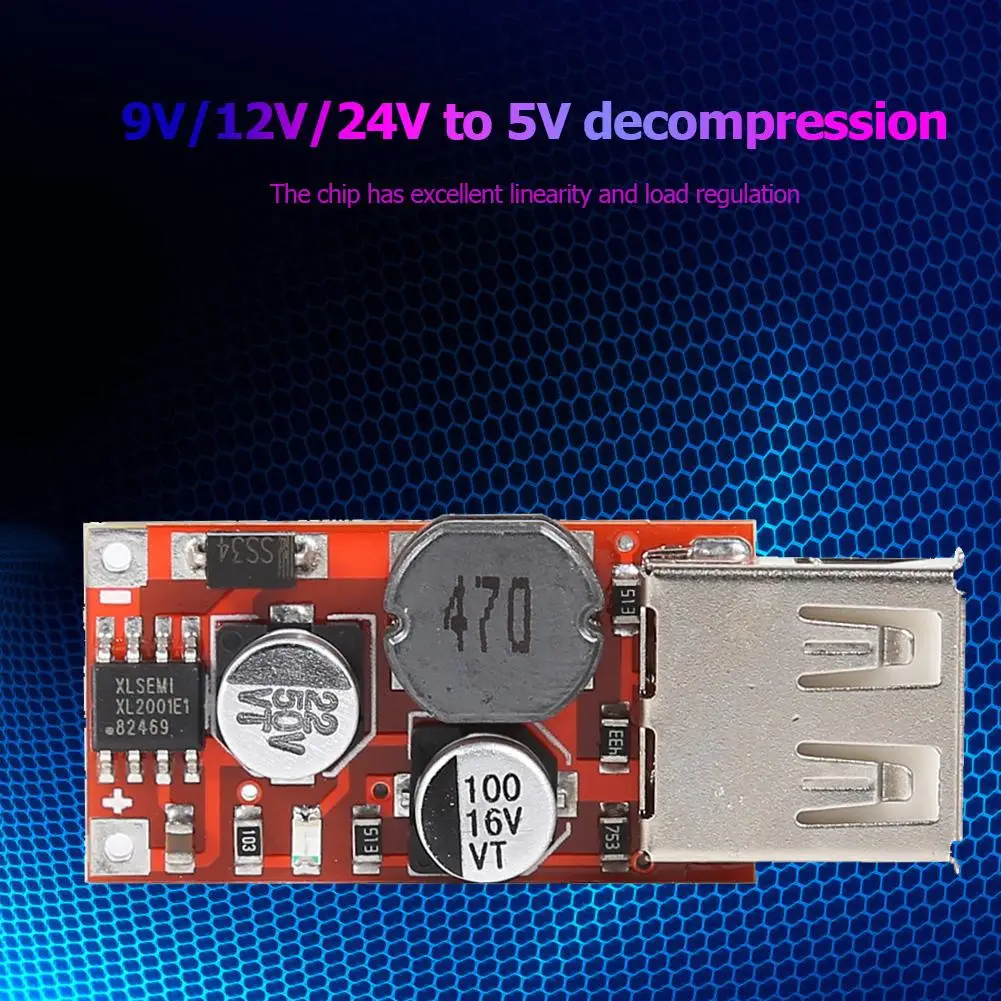 DC-DC Step Down Car Charger Power Module 9V/12V/24V to 5V 3A USB Buck Board