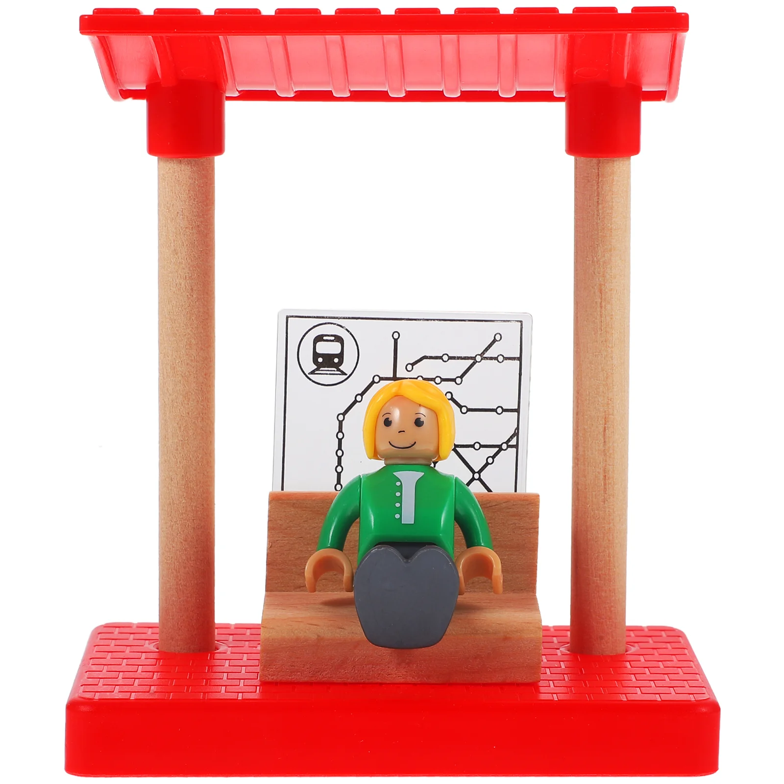 

Детская станция, платформа, игрушечная деревянная железная станция, железнодорожный трек, аксессуары, железнодорожный трек, здание пассажиров