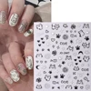 2Pcs Cartoon Cute Cat Nail Childlike Stickers Holographic Love Heart Bronzing Star Sliders Silver Chrome Nail Art Manicure Decor 5