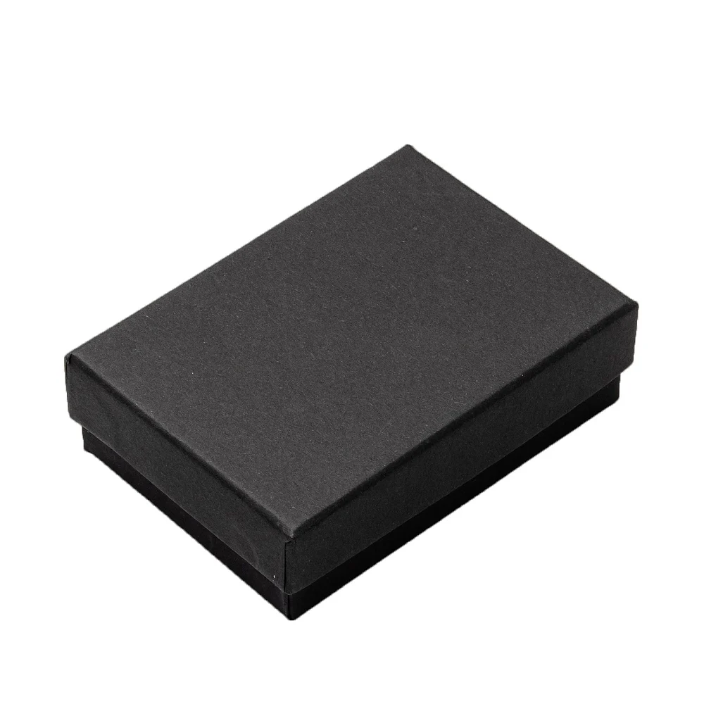 PandaHall 60 Stück Rechteckige Karton-Halskettenboxen mit Schwamm 9x6,5x2,8cm in Schwarz und Weiß für Schmuckpräsentation Geschenkverpackung – Detail 8