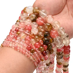 Natural Stone Beads Assortment for Jewelry Making and DIY Creations (Watermelon quartz)