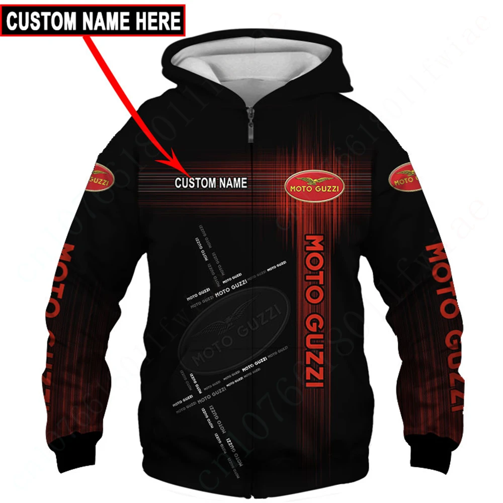 Moto Guzzi Anime Hoodies For Men Women Casual Sweatshirt Harajuku 3D Printing Zip Hoodies Essentials Pullover Unisex Clothing