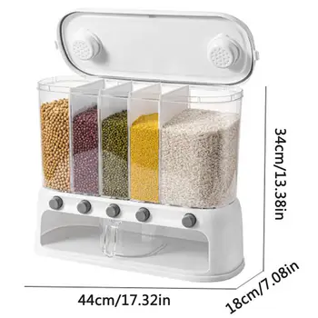 Wall Mounted Kitchen Dry Rice Food Container Separate Storage Box Container for Cereals Grain Dispenser Items Kitchen Gadgets 6