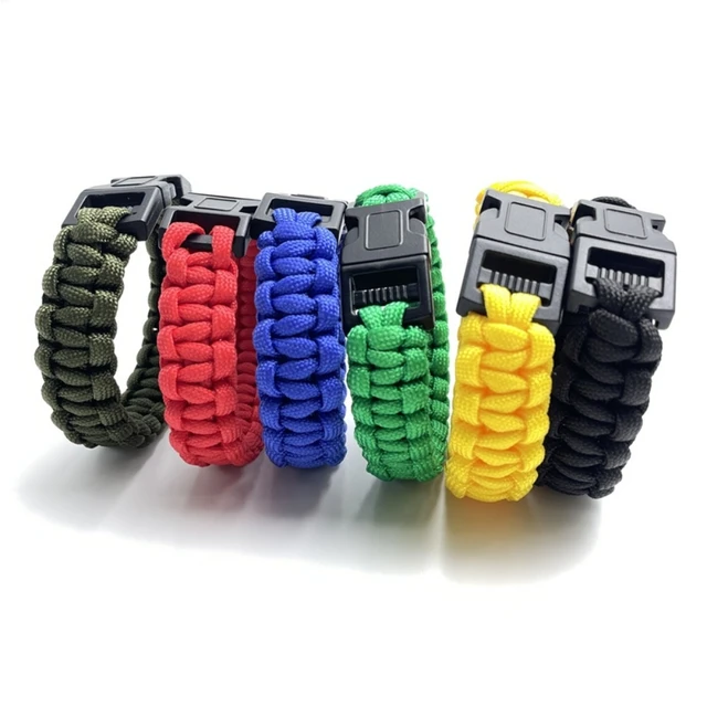 Paracord Parachute Cord Emergency Survival Bracelet Rope with Whistle  Buckle Outdoor Camping - Walmart.com