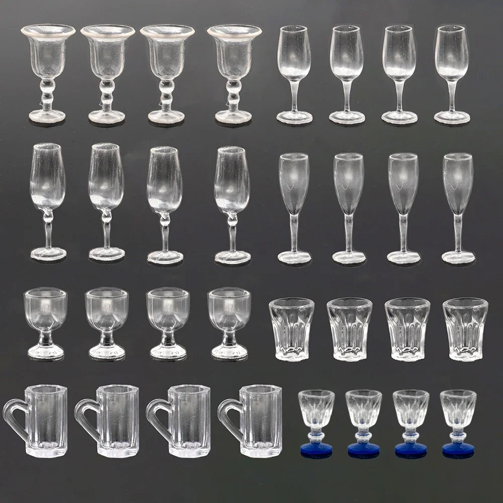 4Pcs-1-12-Doll-House-Miniature-Resin-Wine-Glass-Simulation-Goblet-Model ...