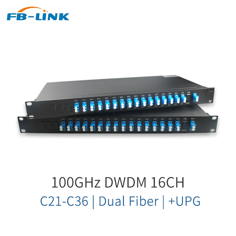 DWDM 16ch C21-C36 Dual Fiber Mux Demux 100GHz AWG LC/UPC 1U Rack Mount dual 7 inch rack mount audio videoor tv broadcasting equipment