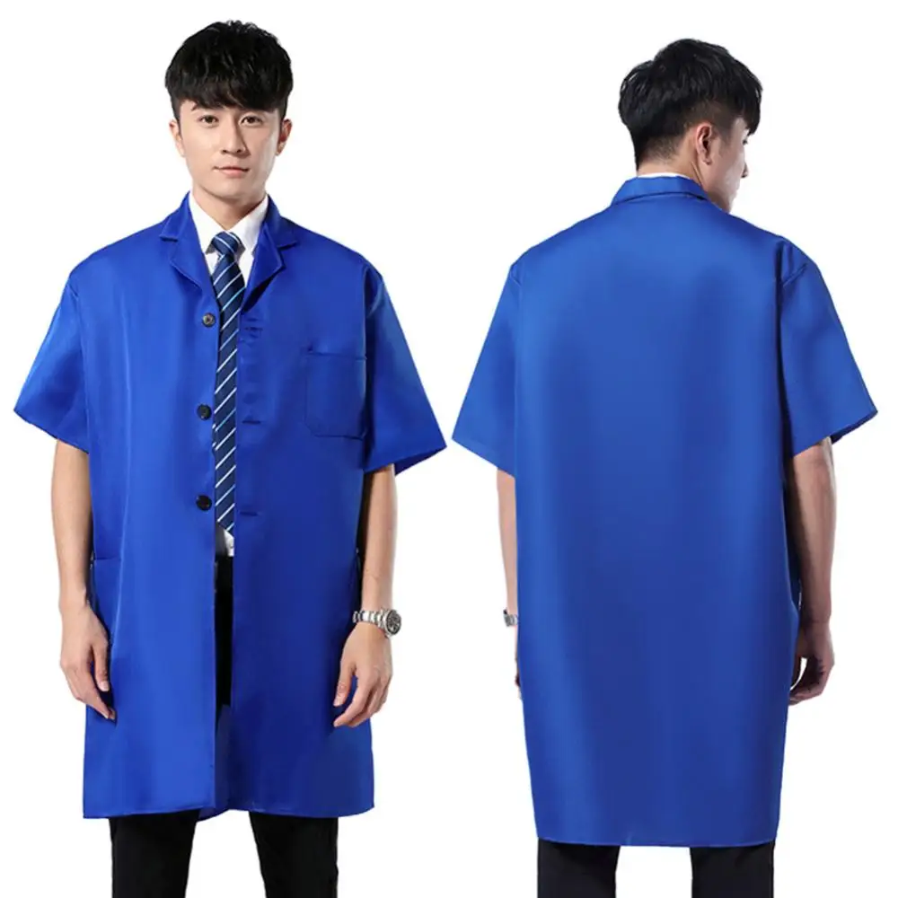 Dustproof Men Work Clothing Workwear Long Short Sleeve Buttons Pockets Warehouse Lab Coat Suit Dust Proof Outfit Uniform Overall work dust coat