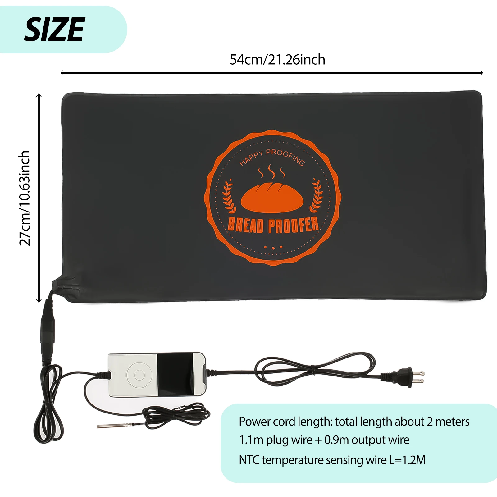 Sourdough Bread Proofing Mat 50°F to 113°F Adjustable Temperature Controlled Bread Proofer Dough Riser Heating Baking Tool