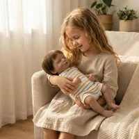 NPK 45CM Newborn Loulou Reborn Baby Doll Lifelike Asleep Soft Body Collectible High Quality Handmade with 3D Skin And Visible 5