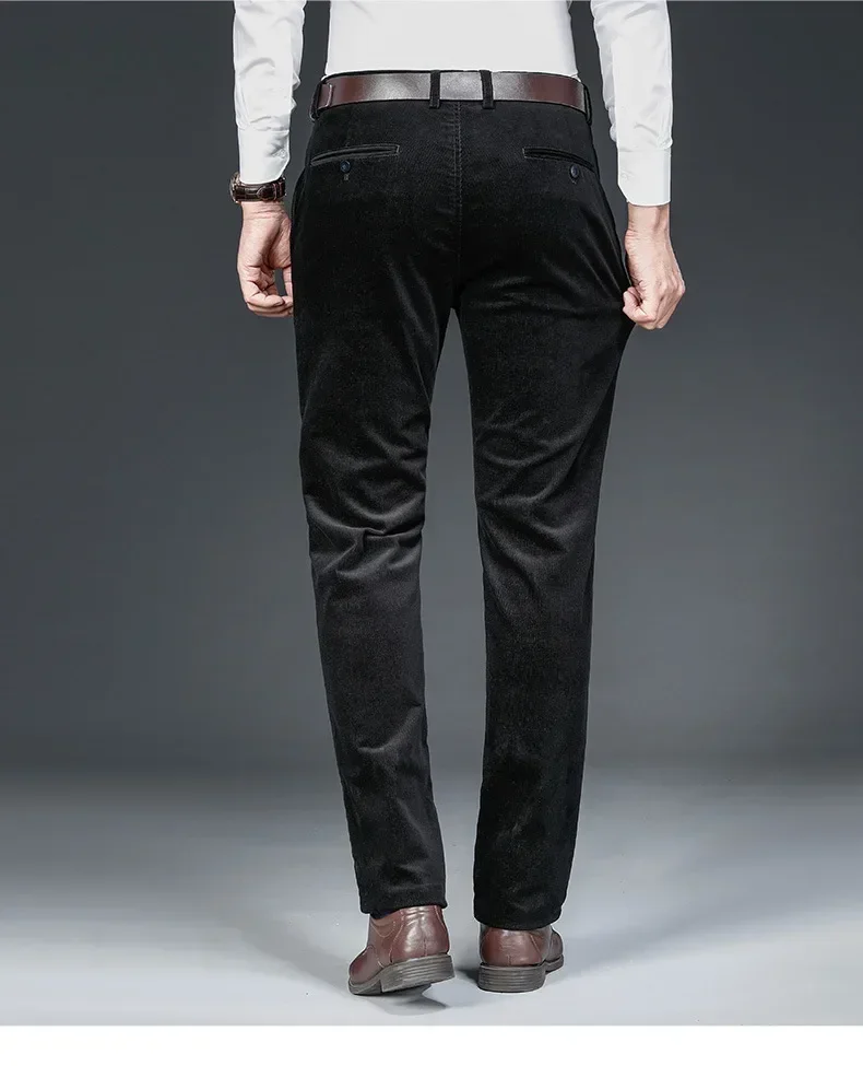 Autumn Classic Velvet Black Elegant Men Suit Pants Casual Men's Trousers Slim Fit Formal Business Custom Plus Size Men Pants