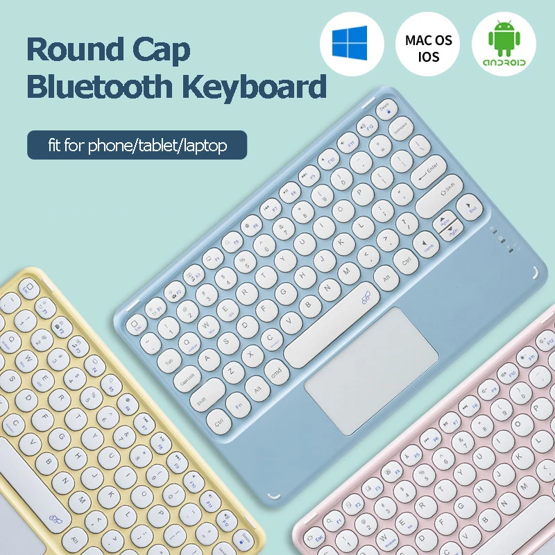 Teclado sem Fio Recarregável com Touchpad Mouse Mágico para Ipad Xiaomi Samsung Huawei Telefone Mesa Laptop