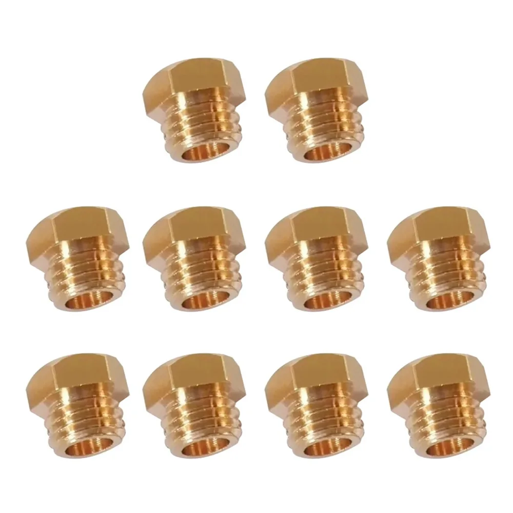 S9xM8x0.75 Brass Orifice Fittings 8mm Thread Gas Valve Cooktop Component Nozzle 1.6mm Hole Water Heater Stove Accessories 10PCS