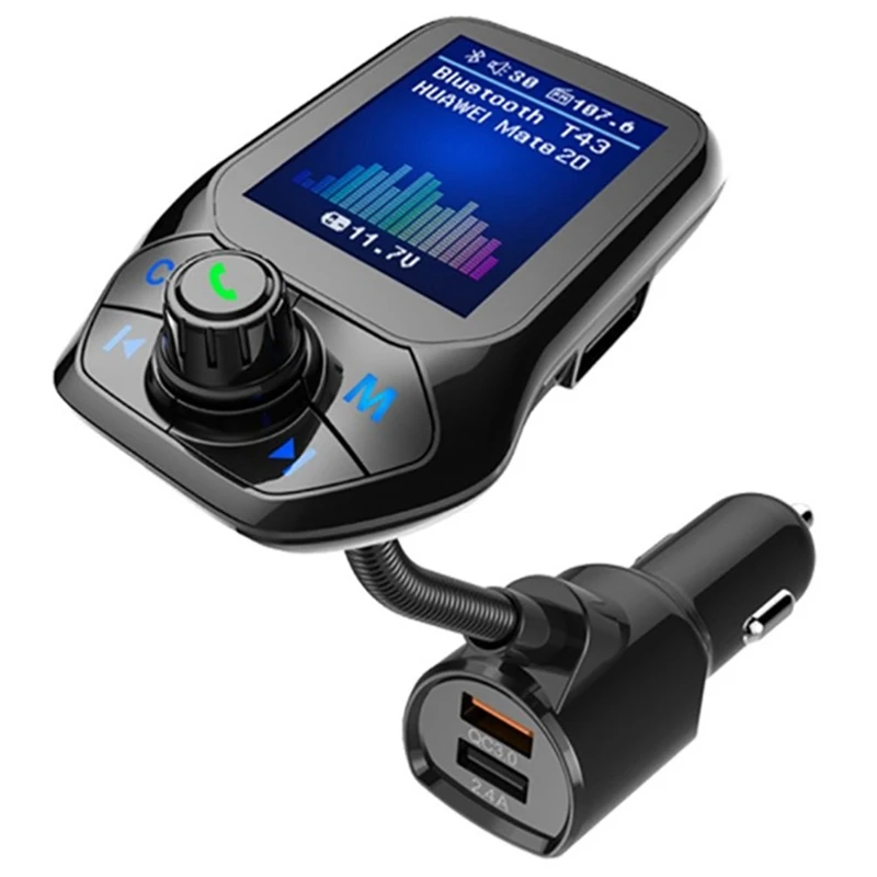 

Bluetooth 5,0 FM-передатчик автомобильный USB MP3-плеер беспроводной автомобильный аксессуар громкой связи с быстрой зарядкой QC3.0