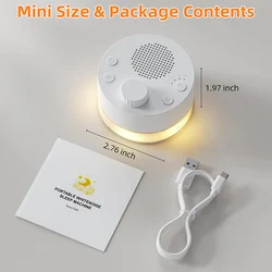 White Noise Machine with 24 Soothing Sounds and Night Lights - Portable Sleep Aid for Babies, Kids, and Adults (White)