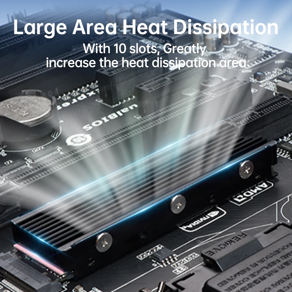 dissipador de calor dupla face, resfriamento com almofadas de silicone térmico