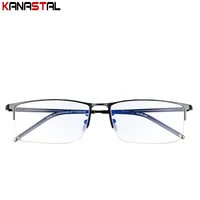 Мужские титановые полуочки в оправе, очки с блокировкой синего света, женские очки против усталости, компьютерные очки по рецепту, близорукость, очки для чтения — изображение 6