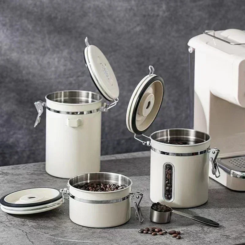 1200/1500/1800ml Stainless Steel Vacuum Storage Container, Airtight Jar, Coffee Beans, Grains, Tea, Nut, Keep Fresh Hot Sale