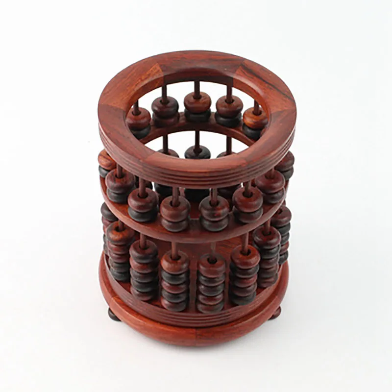 Hexagon Wood Carving Pen Holder, Classic Style, High Grade, Exquisite, Red, Handicraft, Household Gifts