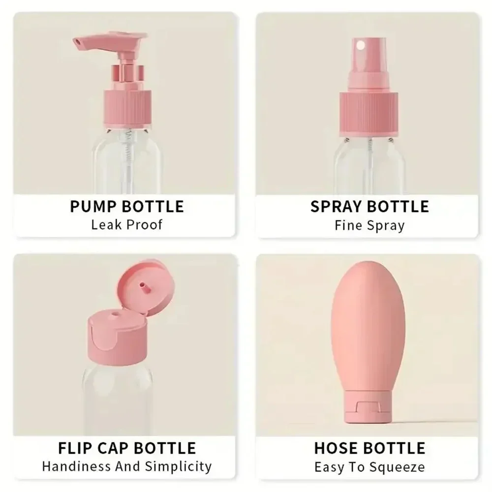Travel Bottles Set travel bottles set With Storage Bag Travel Size Empty Liquid Cream Lotion Containers Fine Mist Spray Bottle Squeeze Tubes 11pcs