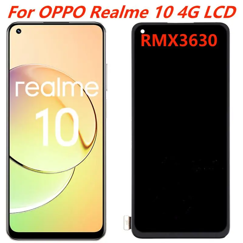 

Original 6.4" AMOLED For OPPO Realme 10 4G LCD Display With Frame Realme 10 RMX3630 Touch Screen Digitizer Assembly Replacement