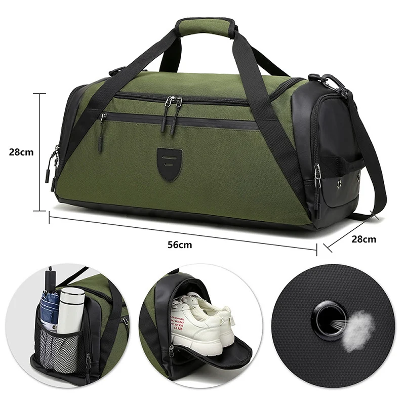 BWBW Men's Travel Bag Large Capacity Handbag Shoulder Bag Casual Crossbody Luggage Wet and Dry Separation Sports Fitness